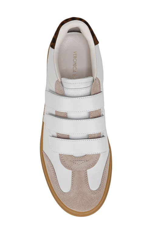 Veronica Beard Reagan Velcro Sneaker White Leopard In Lily/leopard