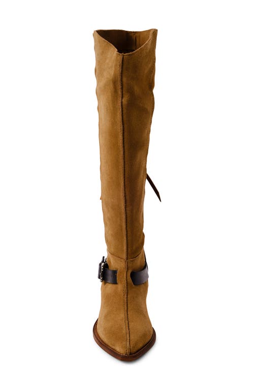 Free People Sway Low Knee High Boot In Military Taupe Suede