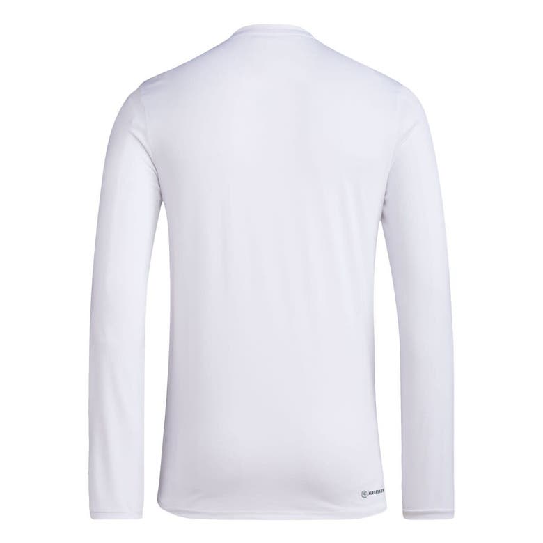 Shop Adidas Originals Unisex Adidas  White Washington Huskies 2024 On-court Bench Our Moment Long Sleeve T-shirt