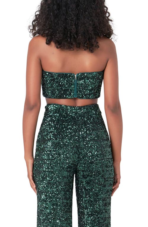 Endless Rose Sequin Bandeau Top In Emerald