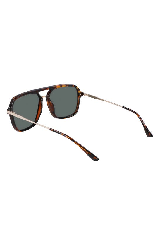 Shop Cole Haan 56mm Polarized Navigator Sunglasses In Tortoise