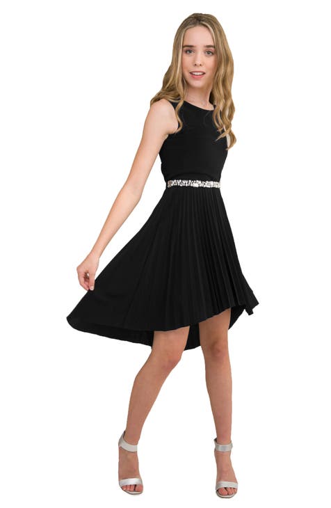 Kids' Pleated High-Low Party Dress (Big Kid)