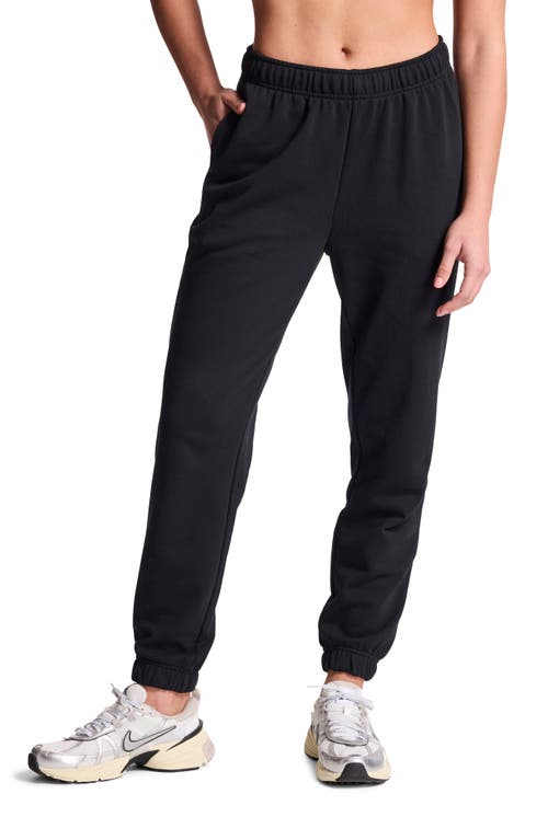Embroidered Logo Terry Joggers in Black