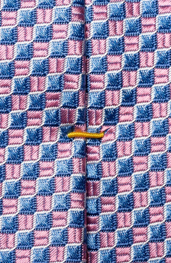 Shop Eton Geometric Silk Tie In Medium Pink