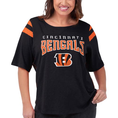 G-iii 4her By Carl Banks Black Cincinnati Bengals Plus Size Linebacker T-shirt In Black