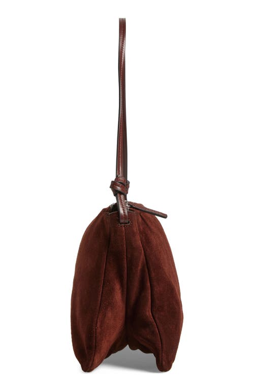 Staud Wally Suede Shoulder Bag In Mahogany