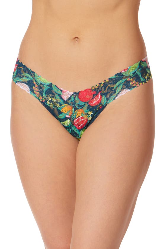Hanky Panky Print Low Rise Thong In Tropical Delight