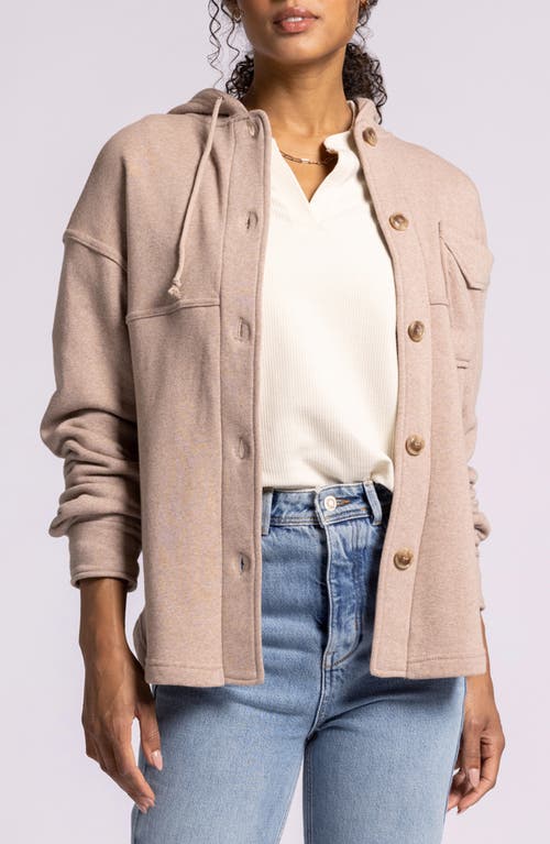 Thread & Supply Shyla Hooded Shirt Jacket in Clove Heather 