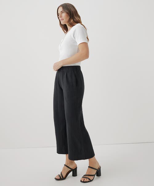 Pact Organic Coastal Double Gauze Wide Leg Pant In Black