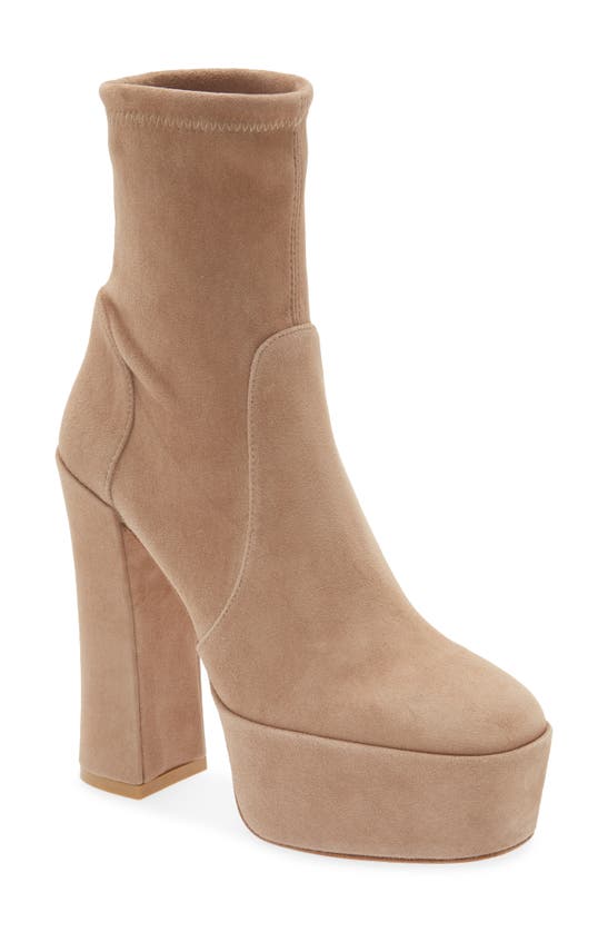 Shop Stuart Weitzman Skyhigh 145 Stuart Platform Boot In Cashmere