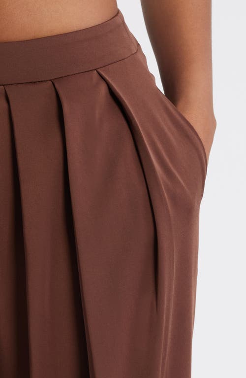 Mistress Rocks Pleated Wide Leg Pants In Cocoa