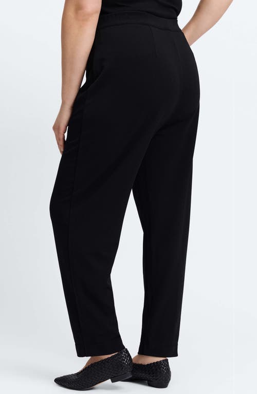 Foxcroft Louisa Crepe Knit Ankle Pants In Black