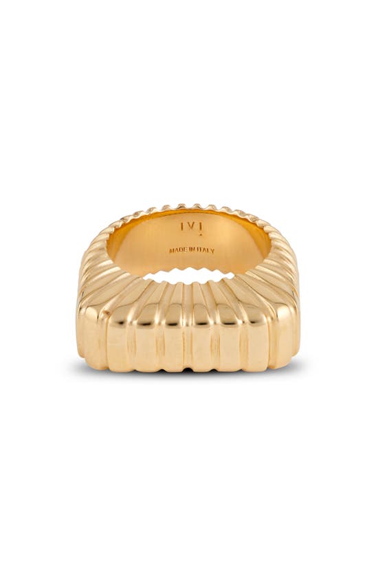 Shop Ivi Los Angeles Gaia Signet Ring In Yellow Gold