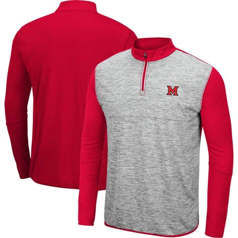 Men's Colosseum Red Louisville Cardinals Flick Quarter-Zip Hoodie