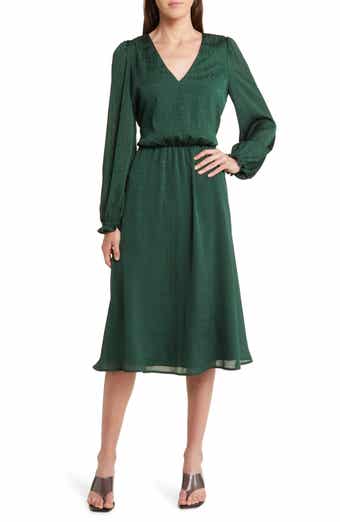 Maggy London Textured Long Sleeve Knit Midi Dress Nordstrom