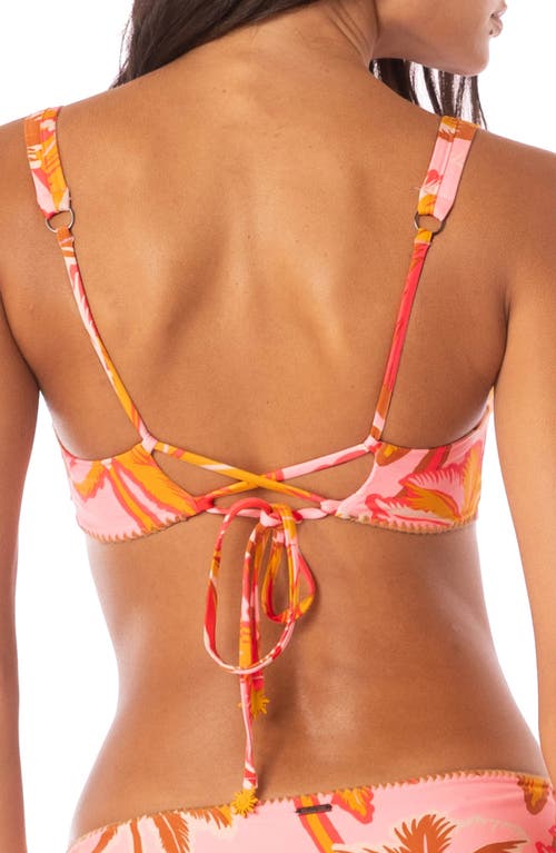 MAAJI MAAJI PINK PALMS VICTORIA REVERSIBLE TRIANGLE BIKINI TOP