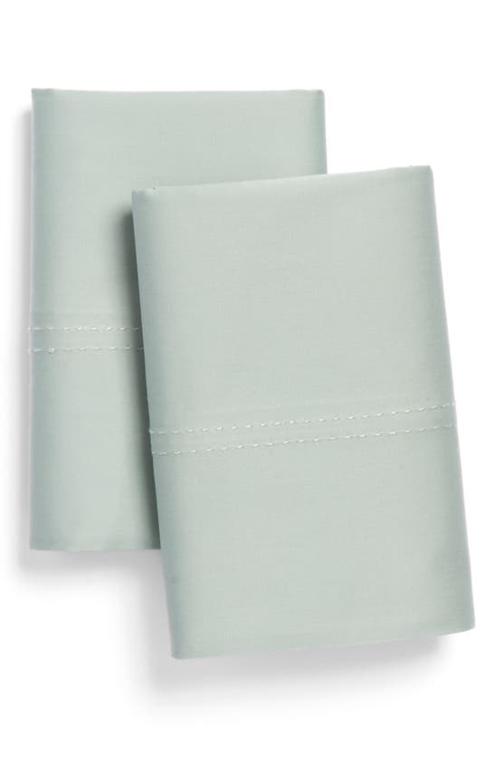 Shop Nordstrom Set Of 2 400 Thread Count Cotton Sateen Pillowcases In Teal Mist