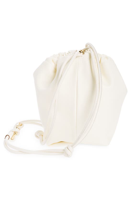 Shop Valentino Medium Vlogo Leather Drawstring Bag In 098 Ivory