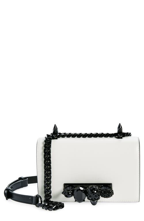 Alexander McQueen Mini Jeweled Leather Satchel in Soft Ivory at Nordstrom