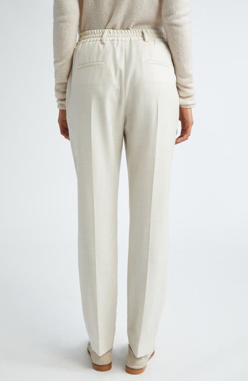 Shop Eleventy Sparkle Wool Blend Pants In Cream