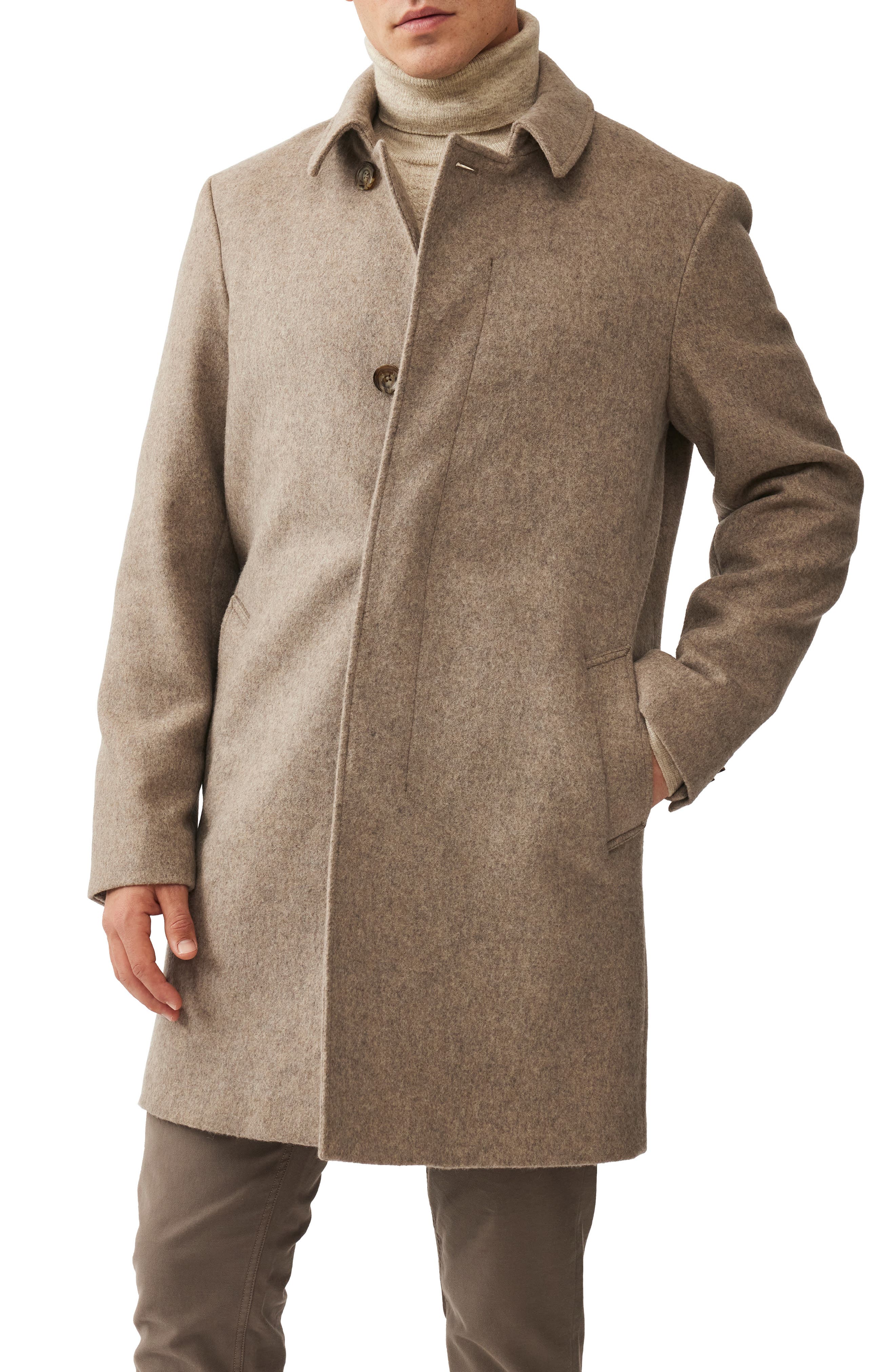 Rodd & Gunn Mt. Florence Wool Blend Overcoat in Fawn 