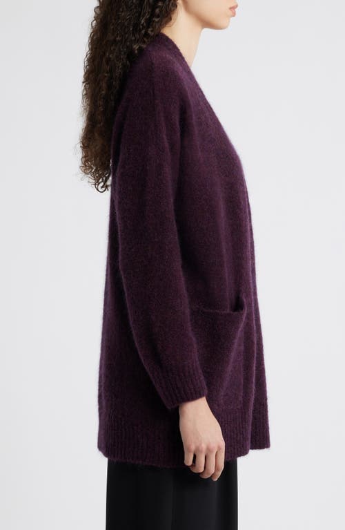 Shop Eileen Fisher Open Front Brushed Cardigan In Violet