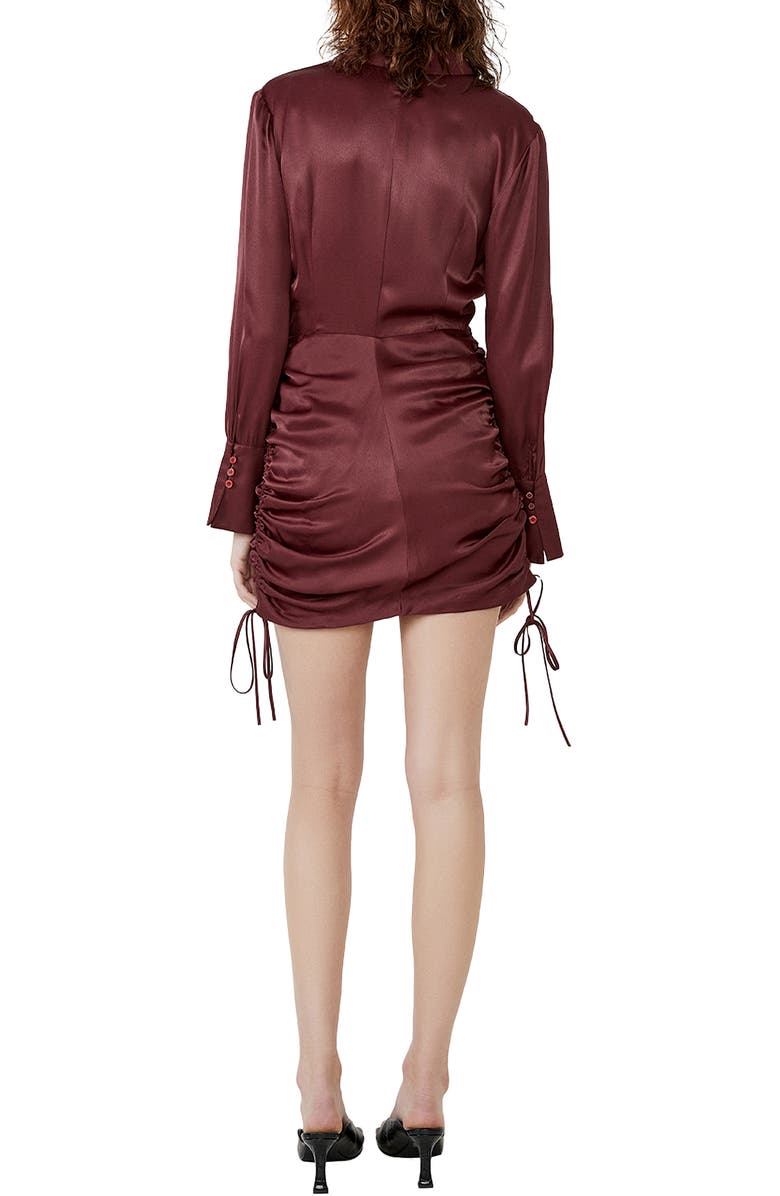 Bardot Sui Side Ruched Long Sleeve Minidress, Alternate, color, 