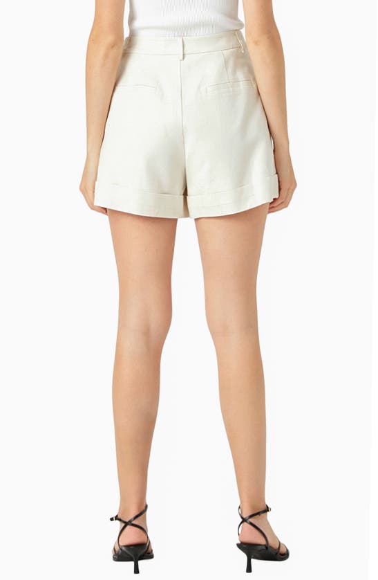 ENDLESS ROSE ENDLESS ROSE LINEN BLEND FRONT PLEAT SHORTS