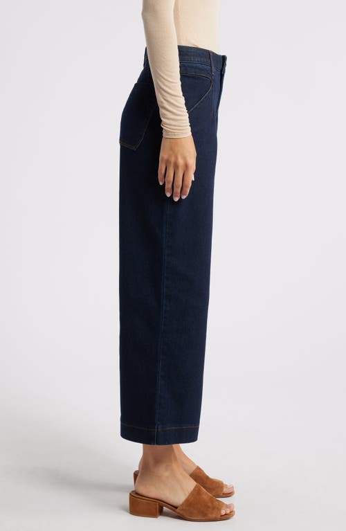 Shop Wit & Wisdom Wyatt 'ab'solution Skyrise V-pocket Ankle Wide Leg Jeans In Dark Indigo