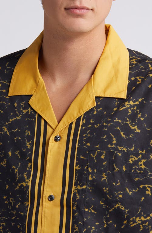 Shop Hugo Boss Hugo Egeeno Border Stripe Camp Shirt In Gold