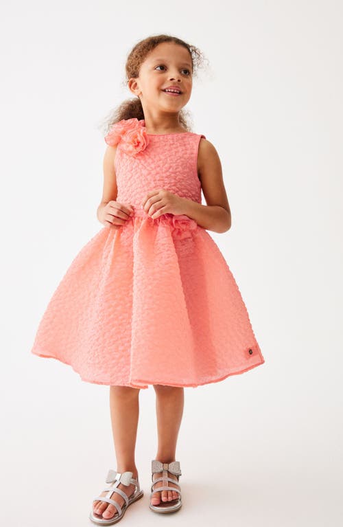 Shop Baker By Ted Baker Kids' Textured 3d Flower Dress In Apricot
