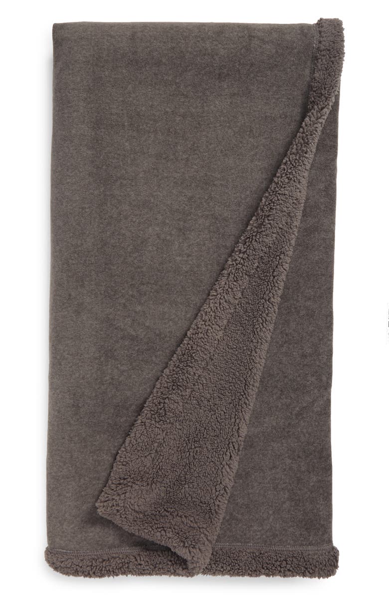 NORDSTROM AT HOME Faux Fur Throw, Main, color, GREY DECEMBER