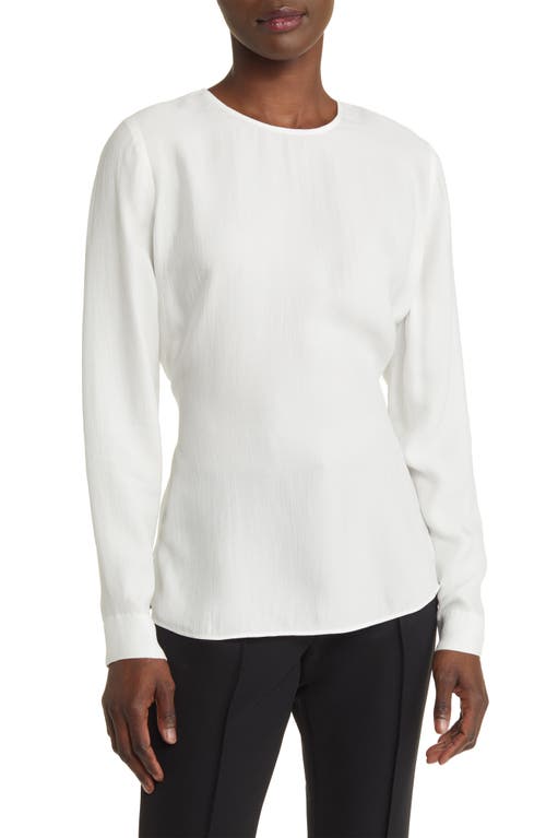 Nordstrom Signature Long Sleeve Tie Waist Top in White