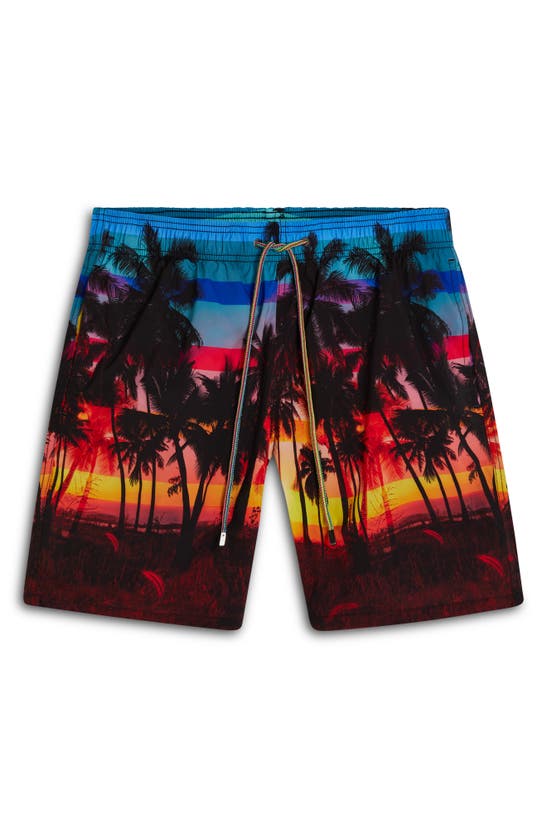 Bugatchi Cosmo Swim Trunks In Tangerine