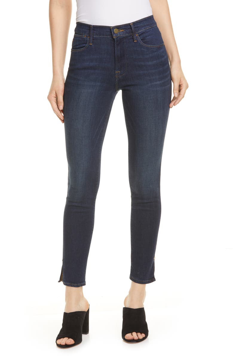 FRAME Le High Slit Hem Skinny Jeans (Wythe) | Nordstrom
