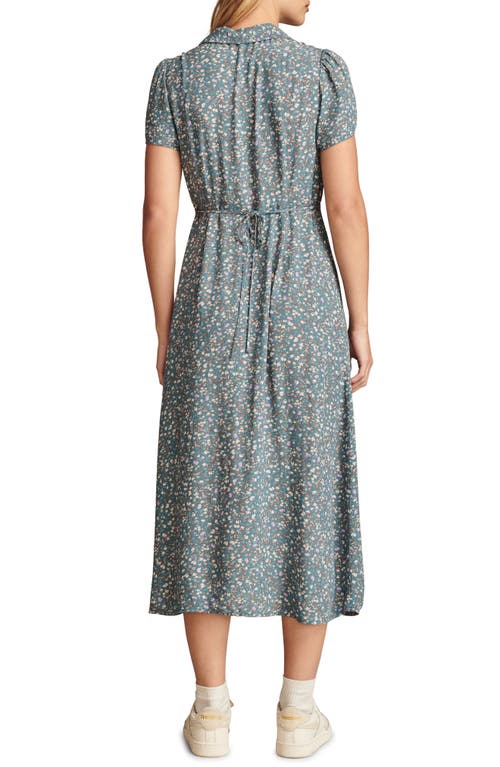Lucky Brand Floral Cotton Shirtdress In Blue Floral