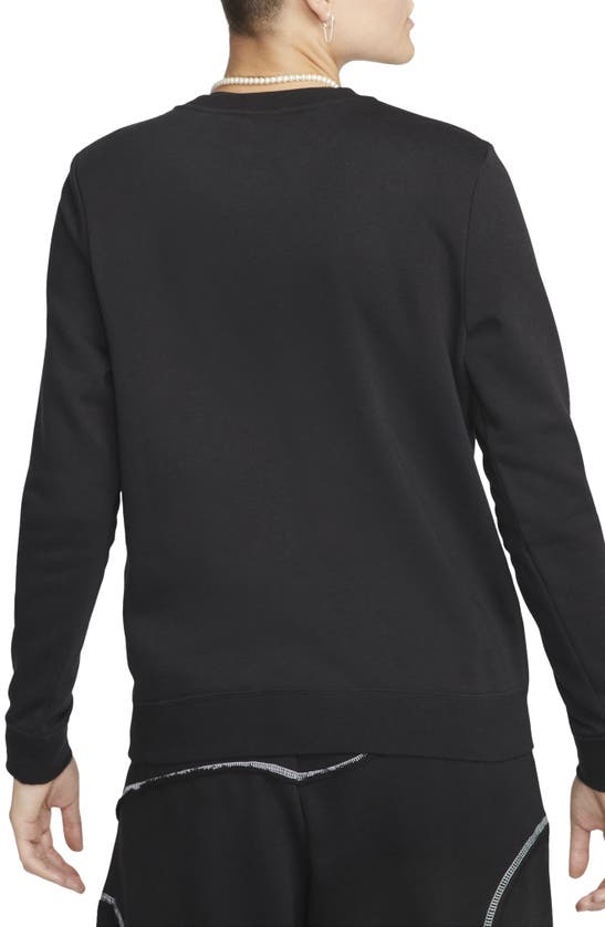 Shop Nike Sportswear Club Fleece Crewneck Sweatshirt In Black/ White