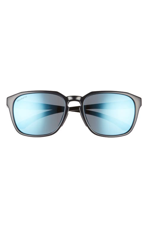 Contour 56mm Polarized Square Sunglasses in Black/Blue Mirror
