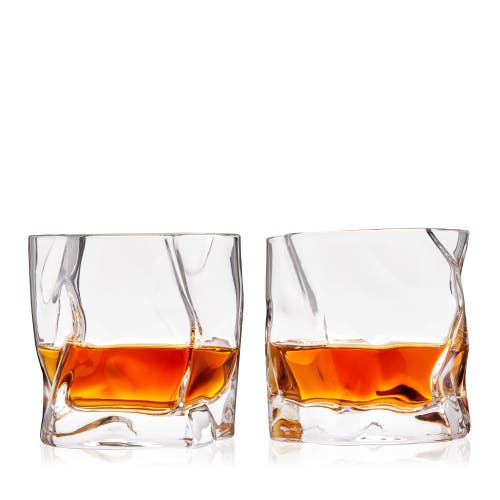 Viski Crystal Molten Tumblers Set Of 2 In Clear
