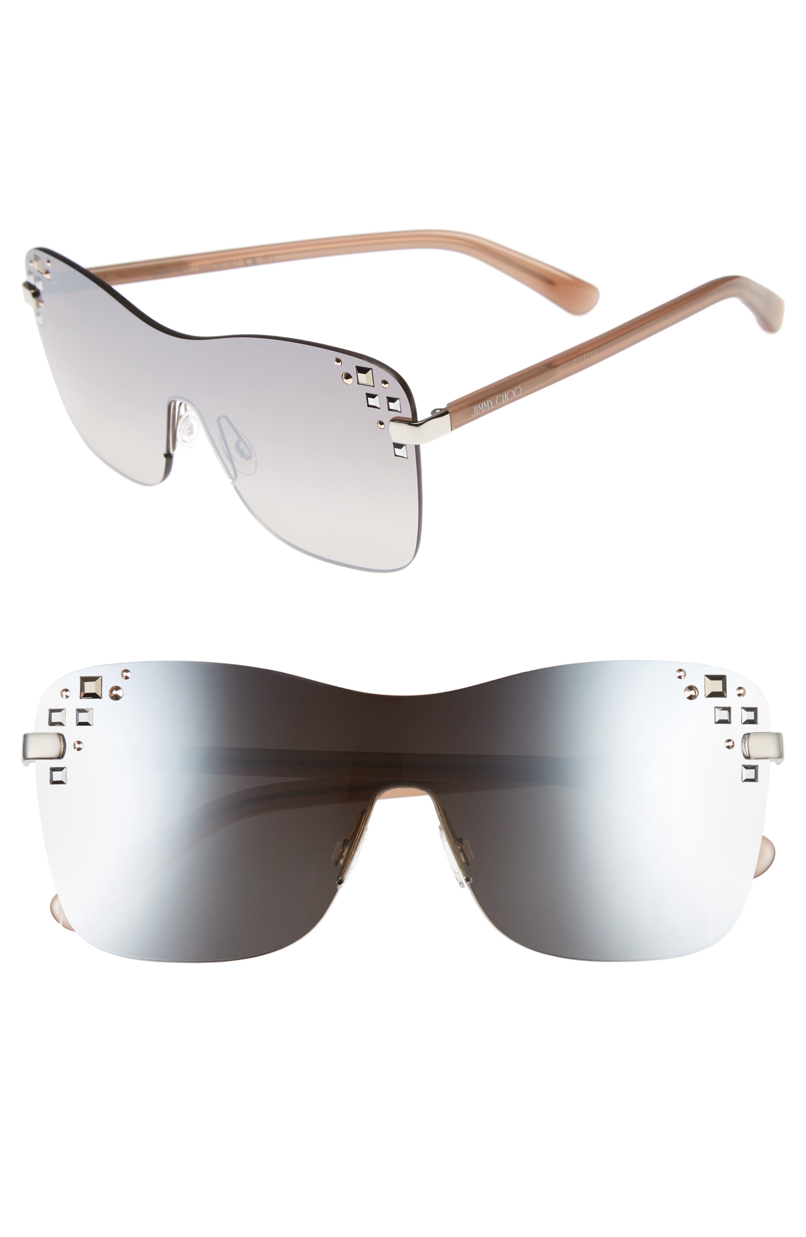 Jimmy Choo Masks 63mm Rimless Shield Sunglasses Nordstrom