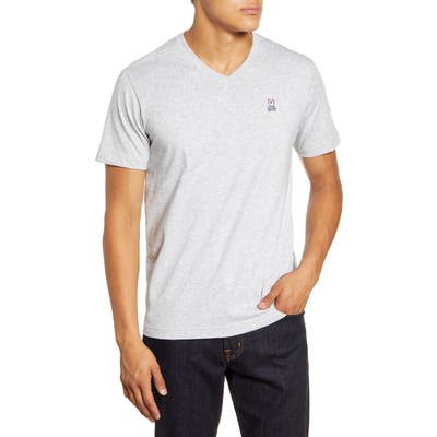 Psycho Bunny Heathered V-Neck T-Shirt, Grey