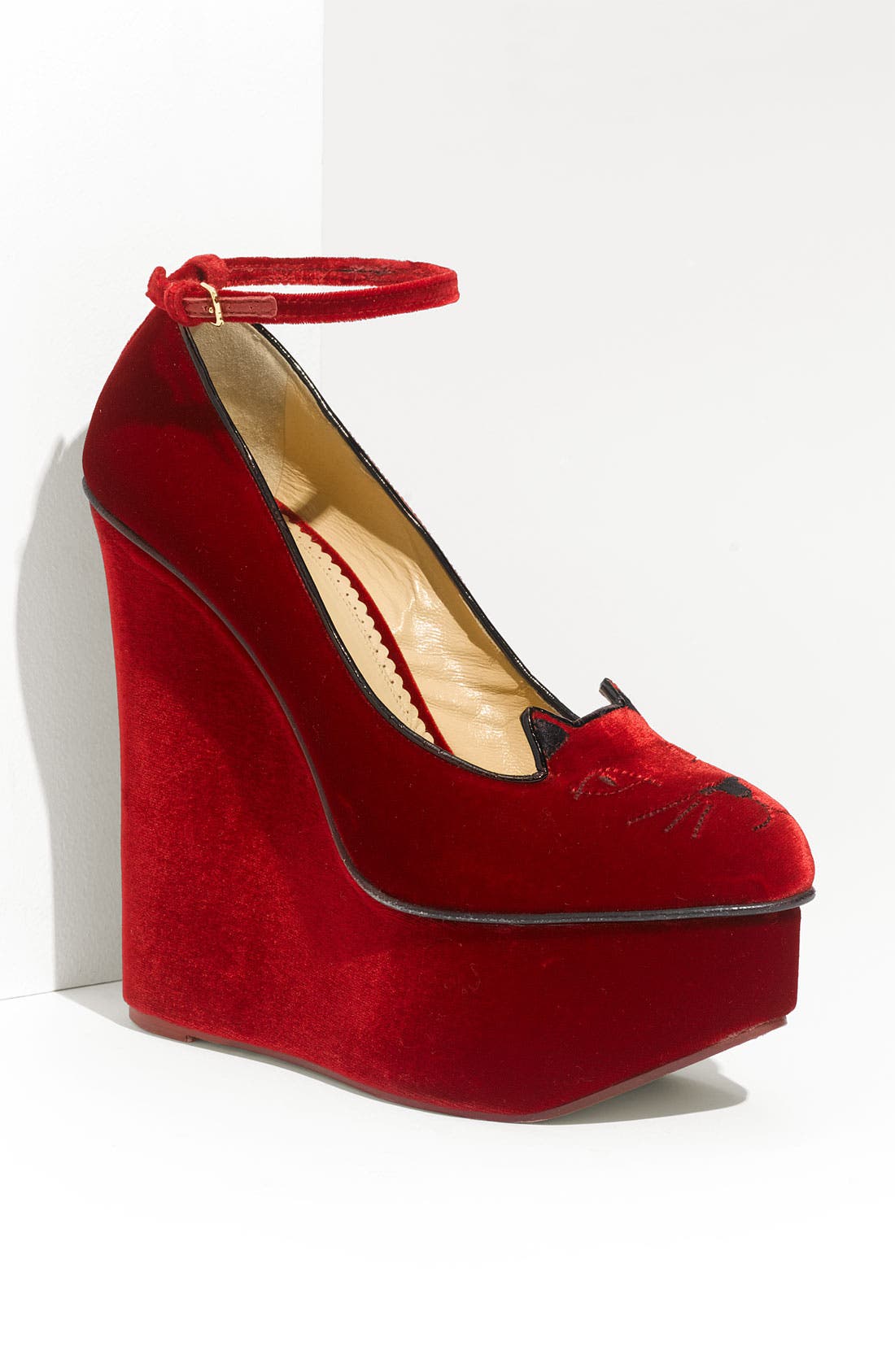 Charlotte Olympia Cat Face Ankle Strap Wedge Nordstrom