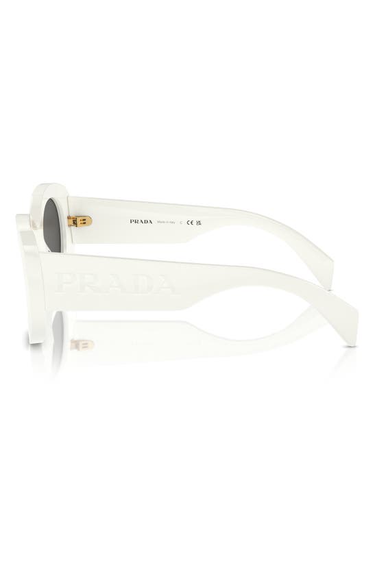 Shop Prada 54mm Oval Polarized Sunglasses In Bone