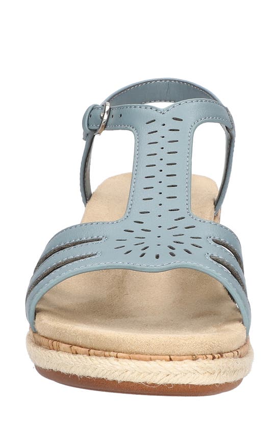 Easy Street Dorinda Womens Faux Leather T-bar Espadrilles In Blue