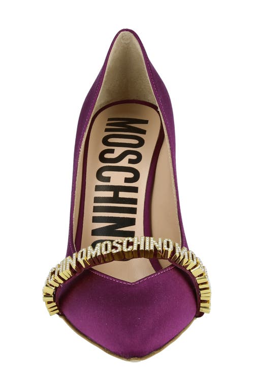Moschino Satin Pointed Toe Pump In Raspberry