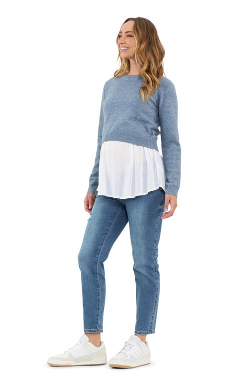 Shop Ripe Maternity Detachable Maternity/nursing Top In Denim Marle