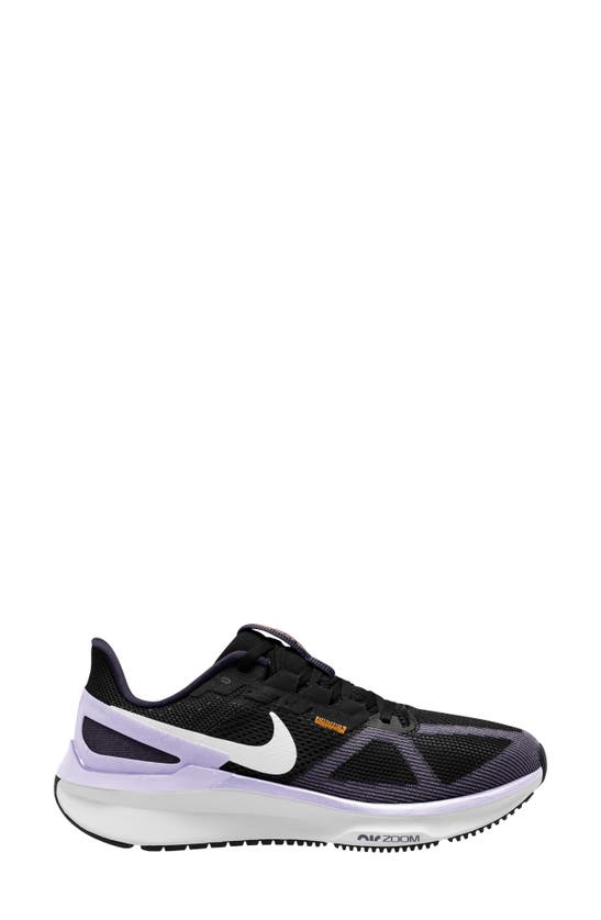 Shop Nike Air Zoom Structure 25 Road Running Shoe In Black/ White/ Daybreak