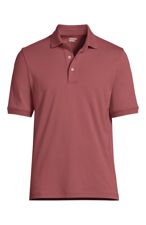 Shop Lands' End Short Sleeve Cotton Supima Polo Shirt In Dark Rose Clay