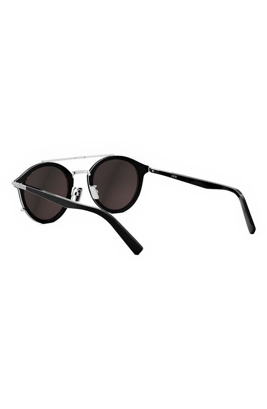 Shop Dior 'blacksuit R7u 50mm Round Sunglasses In Matte Black / Smoke Mirror