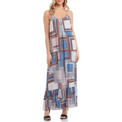 Karen Kane Sleeveless Ruffle Hem Maxi Dress, Red